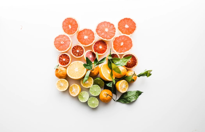 Foods rich in vitamin C such as citrus