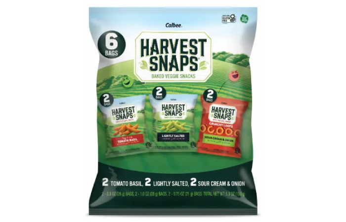 Harvest Snaps Variety Bag Baked Gluten Free Snacks, Veggie Crisps, 3 Flavors, 6 Bags, 5.3 oz